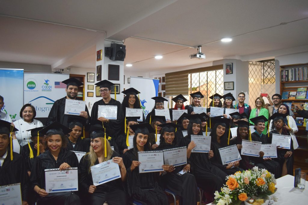 Ceremony of young migrants in Ecuador, involved in Integrados project