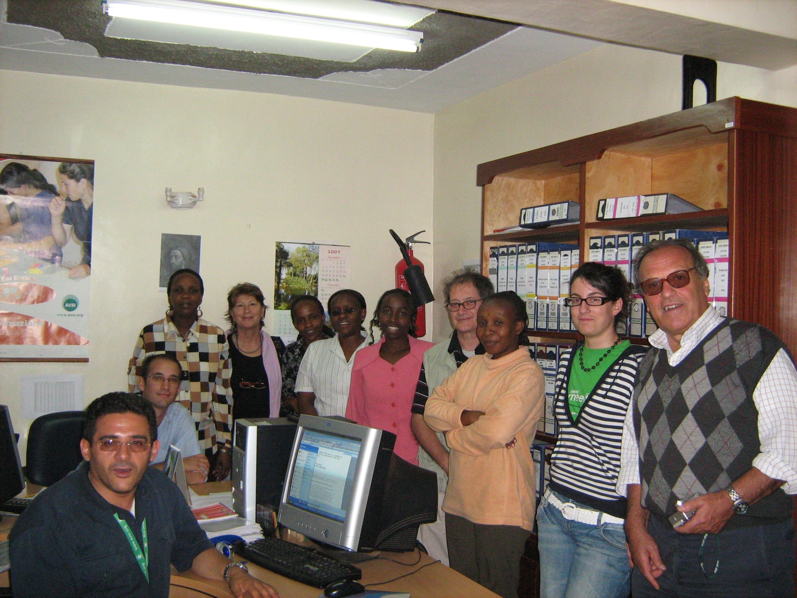 2007 - AVSI staff in the old office close to Safari Park