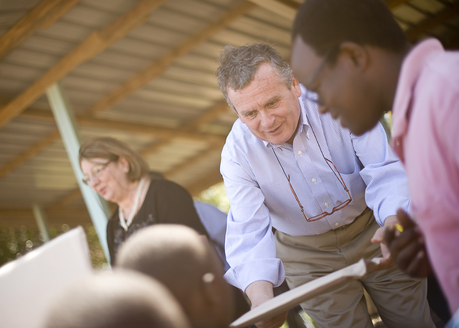 2010 - Alessando Bracci participates in an activity with the children