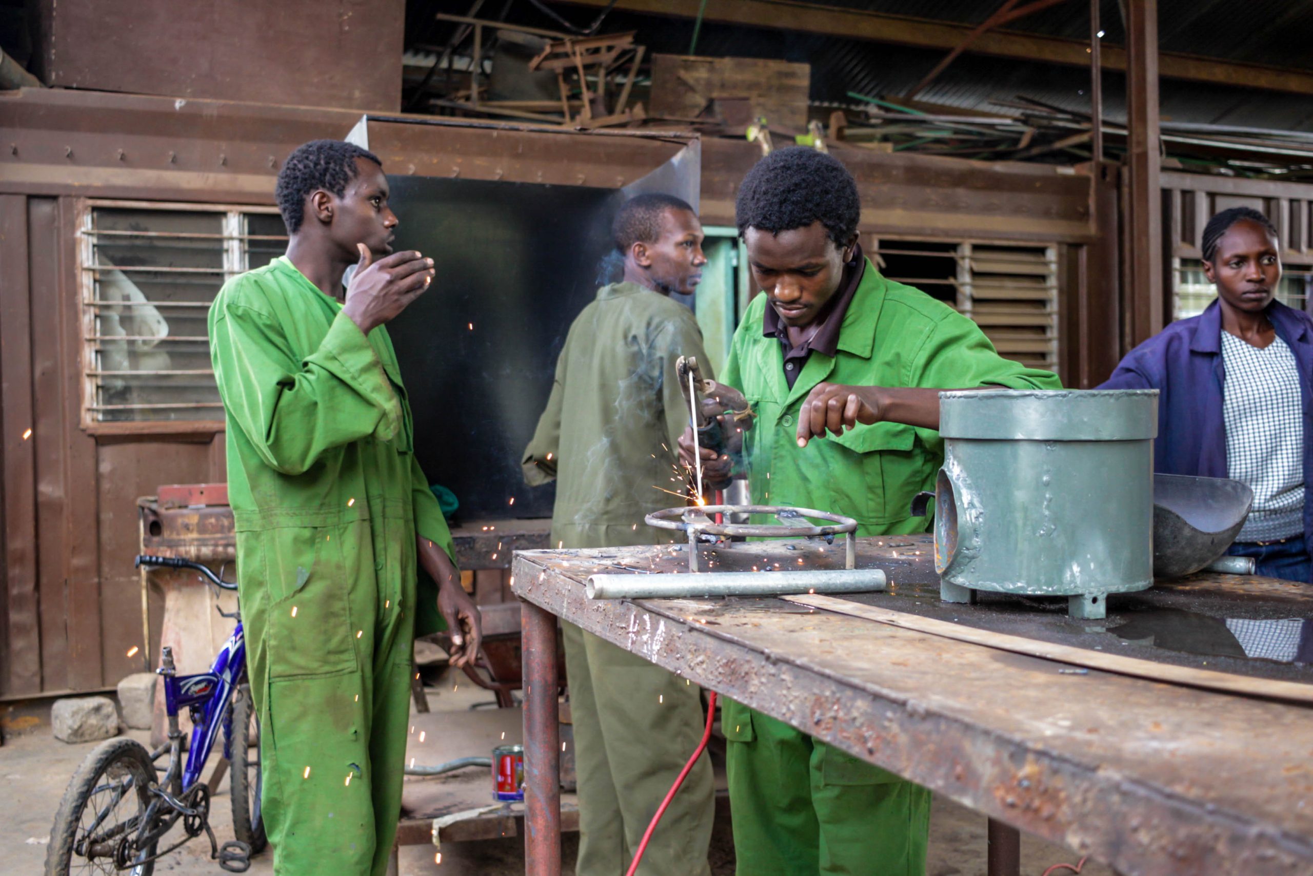 2017-Students-at-St.-Kizito-VTI-learning-welding