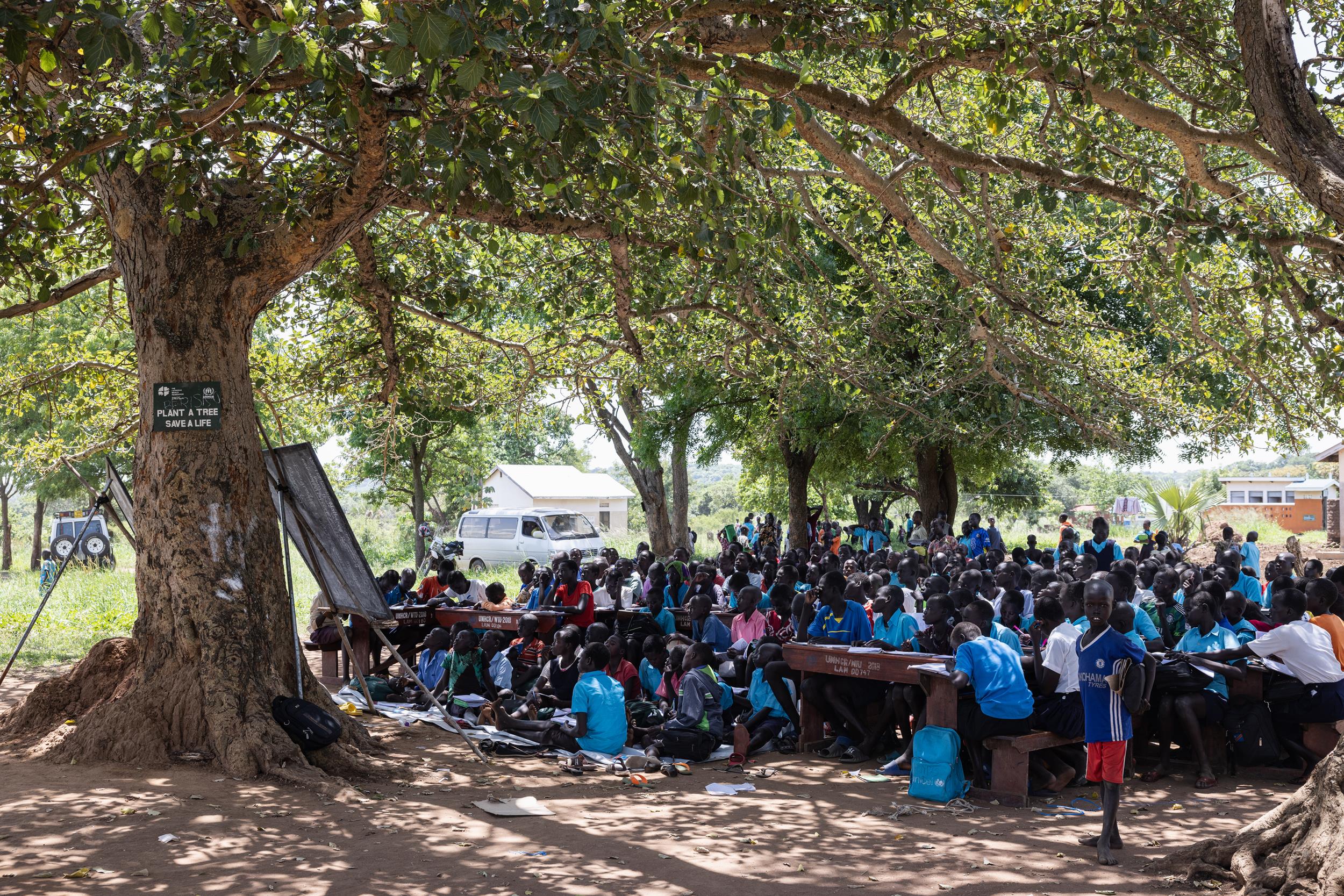 A school in Africa, in a refugee camp in Uganda