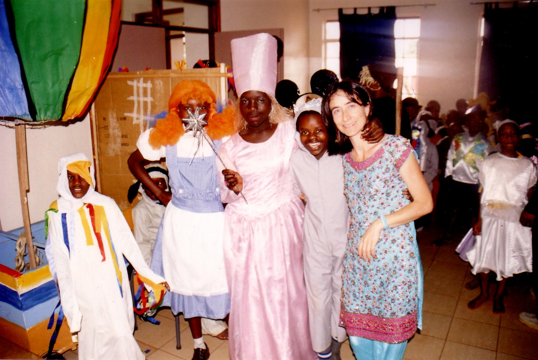 Porzia Esposito with children at Little Prince school for a play
